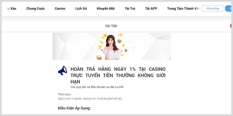 Ưu đãi hoàn trả 1% không thời hạn