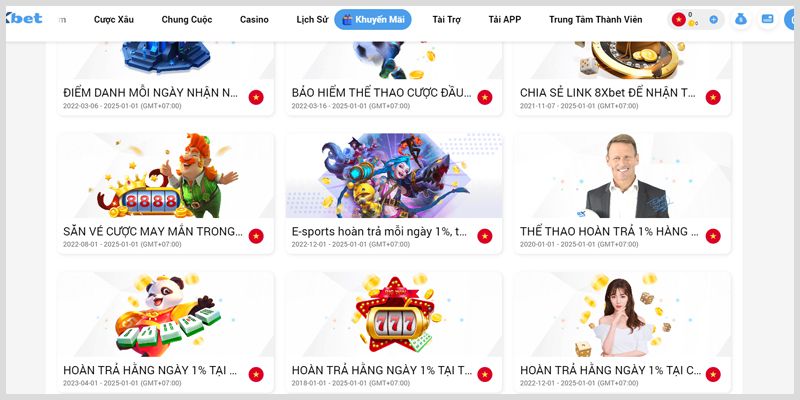 Chương trình ưu đãi được 8xbet 128 xây dựng cho từng hội viên