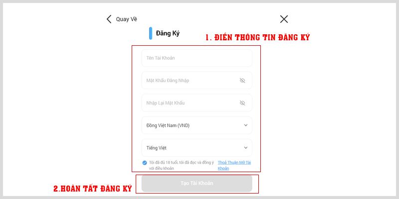 Các bước đăng ký tài khoản chơi tại 8xbet trên máy tính