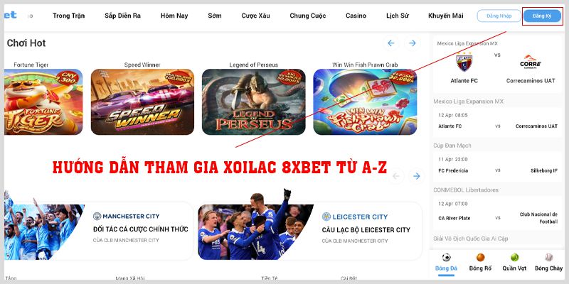 Hướng dẫn tham gia xoilac 8xbet từ A-Z